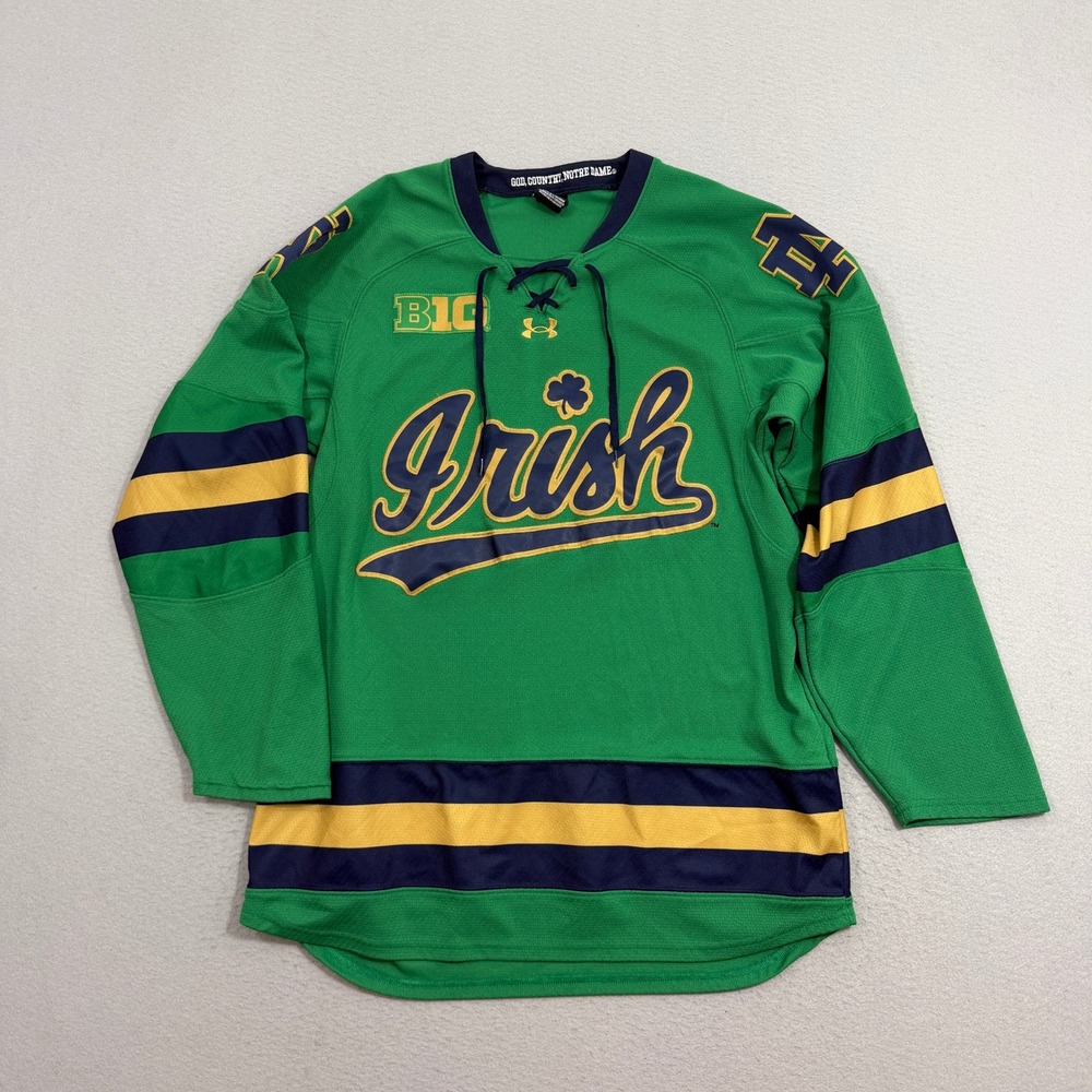 Under Armour Hockey Jersey Mens Medium Green Notre Dame Fighting Irish UM6818